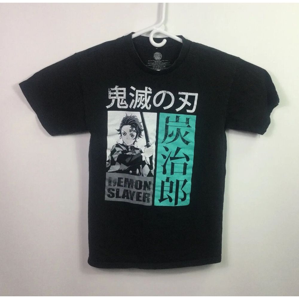 Demon Slayer T-Shirt Size M Black Kimetsu‎ No Yaiba Kanawo Cartoon Mens